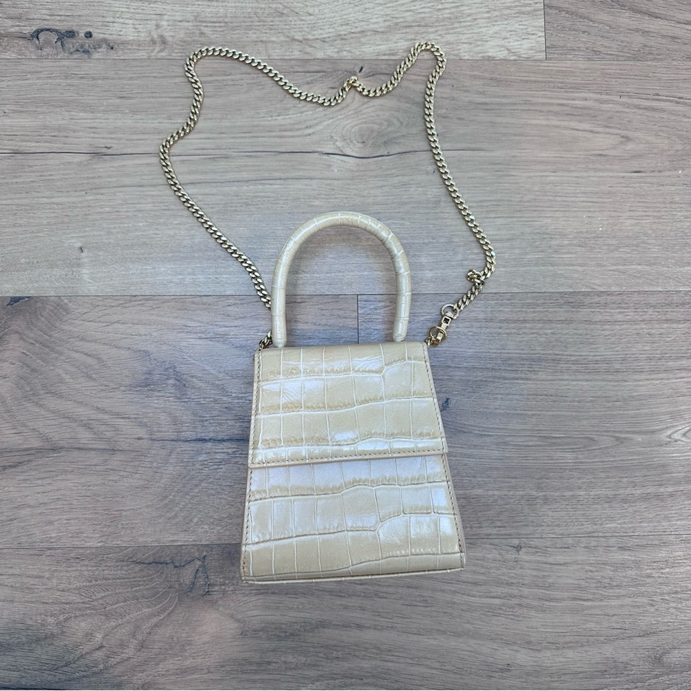 RIXO - VIOLET CROC EMBOSSED LEATHER TOTE - WORN ONCE - PERFECT CONDITION